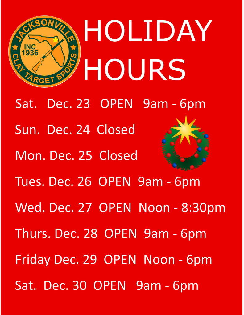 Holiday Hours!